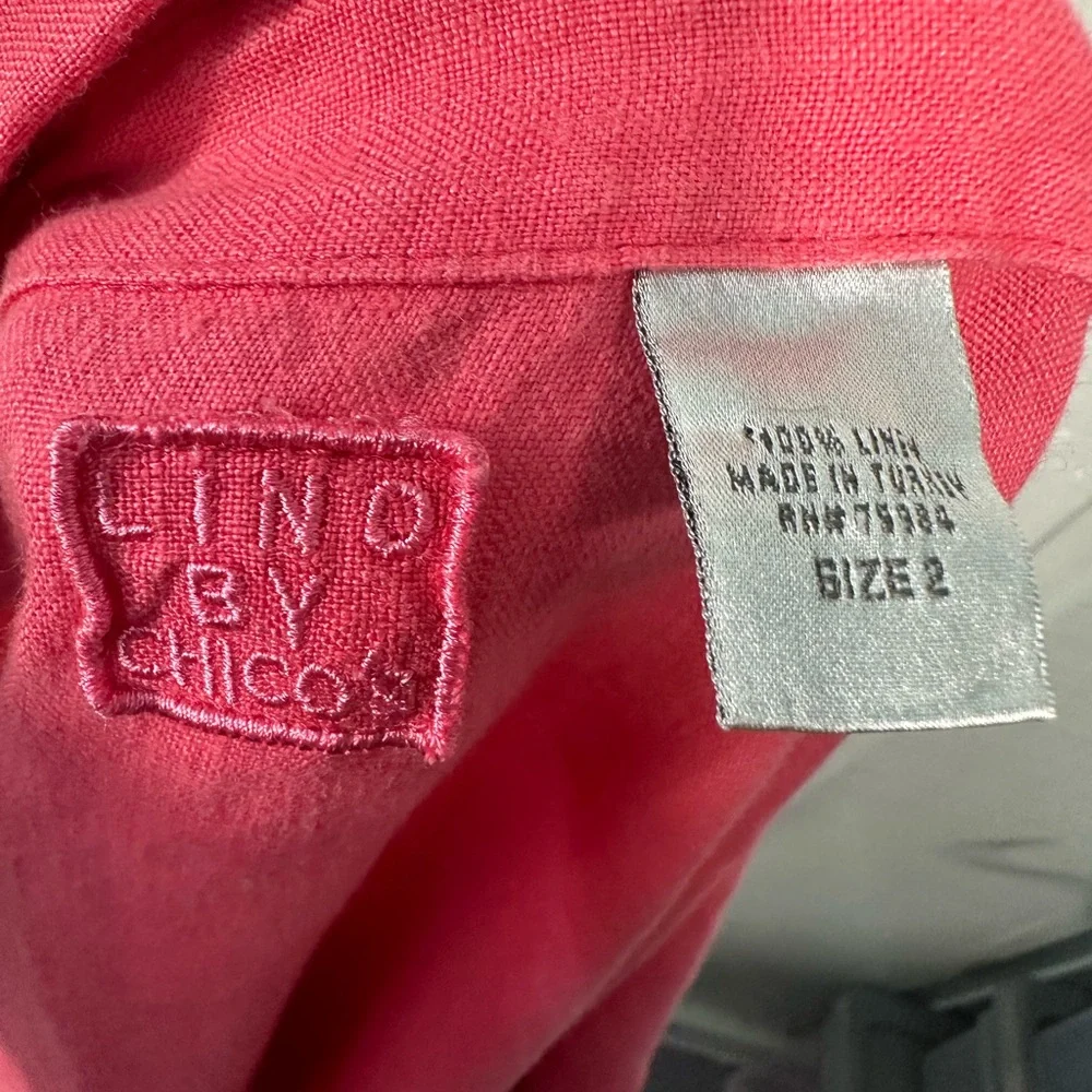 Lino by Chicos Women’s Pink Long Sleeve Button Down Top Size 2 (Large) EUC - Picture 7 of 8